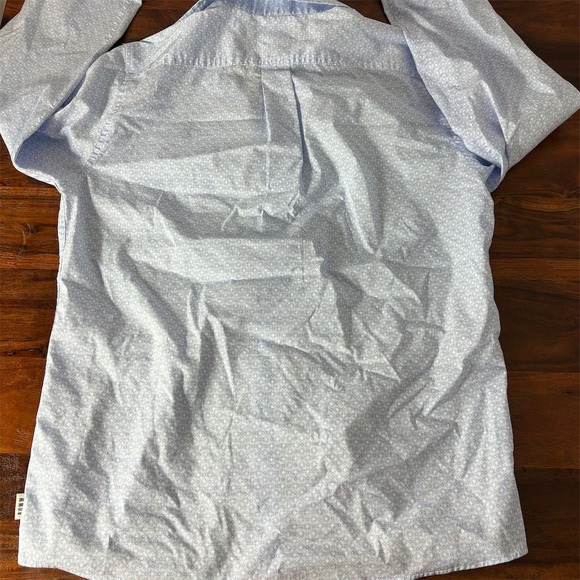 ROWN Men's‎ M Blue Geometric Long Sleeve Button-Up Shirt - Picture 4 of 6